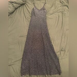 Mango Sparkling Silver Maxi Dress